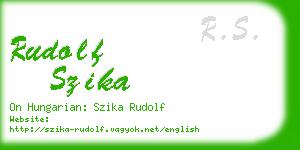 rudolf szika business card